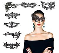 KAKOO 8 Maschera dell'occhio Misteriosa del Merletto Mascherina Nobile della Femmina per Vestito Operato per Festa a Tema Cosplay Ballare T-Stage Show Carnevale