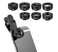 kakotopa Kit Obiettivo Cellulare 7 in 1 Obiettivo Grandangolare 120°+Obiettivo Macro 25X+Obiettivo Fisheye 210°+CPL+Teleobiettivo 2X+Obiettivo Starburst+6 Caleidoscopio Compatibile con