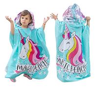 KAKU NANU Asciugamano da bagno per bambini, telo da spiaggia per bambini, motivo carino, mantello poncho da bagno, per bambini, ragazzo, e da bagno