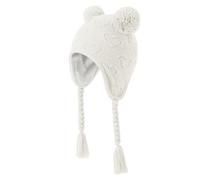 KAKU NANU Cappello Bambino Cappello Lana con PON PON Bambina Invernale Cappello con Copriorecchie Cappelli Neonata Bianco 6 9 12 Mesi
