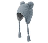 KAKU NANU Cappello Bambino Cappello Lana con PON PON Bambina Invernale Cappello con Copriorecchie Cappelli Neonata Grigio 6 9 12 Mesi