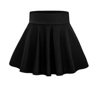 KAKU NANU Gonne Pantalone per Ragazze Gonne Arricciate Pieghettate con Shorts Nero 13 14 Anni