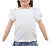 KAKU NANU Maglietta Bianca Bambina T Shirt Moda Cotone Top Estivi 9 10 Anni