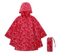 KAKU NANU Mantellina Pioggia Bambino Bambina Antipioggia Poncho Pioggia Impermeabile Tascabile Ragazza Ragazzo Rosso 5 6 7 8 9 10 Anni