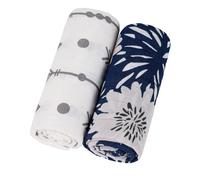 KAKU NANU Mussole Neonato 120x110 Cotone Muslin,2 Copertine In Mussola Copertina Neonato Cotone Estiva Baby Swaddle Coperta Regalo Neonata Femmina Blu