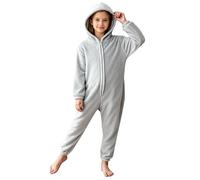 KAKU NANU Tutina Unisex Pile con Cappuccio Pigiama Intero 3-12 Anni | Morbido,Caldo e confortevole,Tutina intera in pile con cappuccio,cerniera posteriore per il bagno,tasche laterali