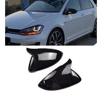 Kakulkomen Copri Specchietti Retrovisori Auto, 1 Paio Tappi per Specchietto Retrovisore Auto per VW Golf 7 MK7 7.5 GTD R GTI GTE VII Wing Cover Variant Alltrack Sportswagen 2013 2019（nero lucido）