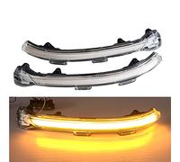 Kakulkomen dinamiche indicatori di direzione una coppia specchio luci led per VW Golf 7 GTI R GTD MK7.5 13-19 Touran MK7 (Giallo-Cristallo)