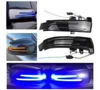 Kakulkomen Luci sequenziali del segnale di direzione dello specchio laterale dinamico per Mercedes Benz A/B/C/E/S/CLA/GLA/GLK/CLS classe W176 W246 W204 W212 X156 C250 C300 C350+ (Giallo- Blu)