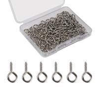 KAKULO Viti a occhiello, ganci a occhiello, resistenti, con anello chiuso, per legno, montaggio a parete, supporto per amaca, uso interno ed esterno (100 pezzi, 15 mm)