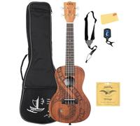 Kala Guidance - Ukulele da concerto in mogano, con custodia, accordatore, cinghia, corde e panno per la pulizia Austin Bazaar
