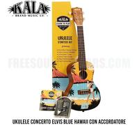 Kala LTP-C-EBH Ukulele Concerto Elvis Blue Hawaii con Accordatore