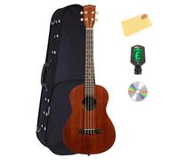 Kala MK-B Makala - Ukulele baritono con custodia, accordatore, video di istruzioni Austin Bazaar e panno per la pulizia