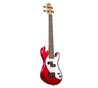 KALA U-Bass Solid Body a 4 stringhe, Candy Apple Red, Fretted, con borsa
