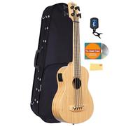 Kala UBASS-BMB-FS - Set di bassi acustici-elettrici in bambù con custodia, accordatore, DVD di istruzioni Austin Bazaar e panno per la pulizia