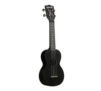 Kala Waterman Ukulele soprano nero opaco con borsa personalizzata per ukulele e guida rapida (KA-SWB-BK)
