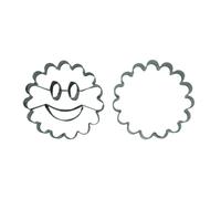 Kaladia Linzer - Set di 2 formine per biscotti, motivo: Smiley, in acciaio inox di alta qualità, per pizzicini, rossetti di aiuto, occhi Linzer - Made in EU