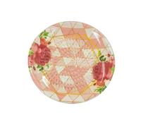 Kaladia Piatto grattugia in ceramica/grattugia in ceramica, ideale per zenzero, parmigiano, ecc., in rosa con fiore rosa, diametro: 12 cm, realizzato e dipinto a mano, prodotto in Spagna