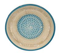 Kaladia Piatto grattugia/pialla in ceramica con magnete in beige e blu | Mini grattugia in ceramica per noce moscata, zenzero, aglio, spezie, cioccolato, ecc., retro magnetico