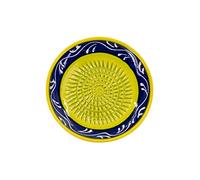 Kaladia - Piatto per grattugiare in ceramica - ideale per zenzero, parmigiano, ecc. - Motivo: verde e blu - Diametro: 12 cm - Fatto a mano e dipinto a mano - Made in Spagna