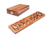 Kalaha - Gioco con chiusura in metallo, per 2 giocatori, 14 x 49 cm, con pietre preziose