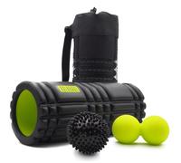 KALAHARI Foam Roller Set, 3 in 1 più eBook esercizi, Rullo massaggio muscolare, Palla Doppia e Riccio per Mobilità, Recupero muscolare, Trigger Point e Stretching - Roller Pilates, Yoga e Fitness