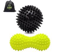 KALAHARI Palline Massaggio Muscolare, Palla Riccio e Doppia più eBook esercizi, Massage Ball per Automassaggio muscolare, Fascite plantare, Recupero sport, Mobilità - Spiky ball riflessologia piedi