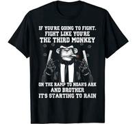 KALAIBU If You're Going To Fight Fight Like The Third Monkey Mens Cotton Tshirt Size S