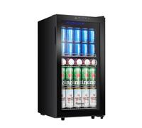 Kalamera Frigorifero per Bevande (Casa/Ufficio) - 86 Litri per Bottiglie, Controllo Touch, Raffreddamento 3-18°C, Porta in vetro con telaio completamente nero, Illuminazione LED Interna, KRC-86GE