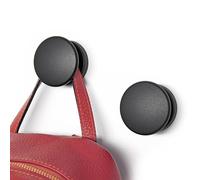 KalaMitica - Set 2 Appendi Cappotto e Appendi Borse Magnetici Piccoli, con Magnete permanente al Neodimio, Antiscivolo e Antigraffio - Nero Laccato