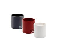 KalaMitica - Set di 3 Cilindri Magnetici 6,5 cm - Bianco, Rosso, Piombo - Contenitori Portaoggetti o Porta Vasi Magnetici con Calamita Potente per Lavagne Magnetiche da Parete