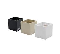 KalaMitica - Set di 3 Cubi Magnetici 6,5 cm - Nero, Avorio, Bianco - Contenitori Portaoggetti o Porta Vasi Magnetici con Calamita Potente per Lavagne Magnetiche da Parete
