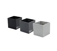 KalaMitica - Set di 3 Cubi Magnetici 6,5 cm - Nero, Piombo, Ghiaccio - Contenitori Portaoggetti o Porta Vasi Magnetici con Calamita Potente per Lavagne Magnetiche da Parete