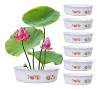 Kalastussaari 6 pezzi di fioriera da ciotola lotus in stile cinese ciotola di loto 7x2.3 fioriera senza scarico decorativo rotondo per la piantagione di narcisus
