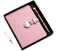 Kalastussaari Diario femminile con chiusura 7.09x5.12in Diario a forma di cuore carino con blocco e tastiera per le donne e chiavi per donne chiave