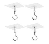 Kalastussaari Ganci a soffitto adesivi, 4 pezzi da 11 libbre ganci adesivi per uso pesante, lega di zinco arrugginita e per soffitto in PVC per piante, carillon del, luci, lanterna, vestiti pesanti