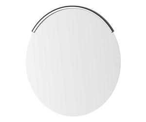 kalb | CURVIA, lampada a LED per specchio, illuminazione curva per specchi rotondi Ø 60 & 70 cm, 12VDC, 6W, bianco neutro 4000K, IP44, luce per trucco senza sfarfallio, nero opaco, alluminio (60cm)