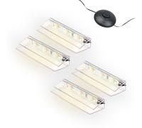 kalb | Illuminazione LED per bordi in vetro Ambilux Clip trasparente 3000 K 5000 K 1-10 set 4-10 mm interruttore a pedale in vetro espandibile per dimmer/controller Plug &