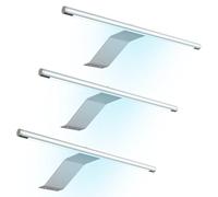 kalb | Lampada da superficie a LED, 340 x 170 x 40 mm, con modulo LED, 12 VDC, 4 W, 230 lm per lampada, con interruttore e alimentatore, colore: grigio argento, per armadi (grigio argento, set da 3