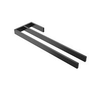 kalb | Portasciugamani Jörn per Bagno con due aste per lavabo, nero, alluminio, lunghezza: 400 mm, altezza: 25 mm, profondità: 120 mm