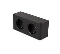kalb | Powerbox Doppia presa, cavo da 1 m con spina europea, nero