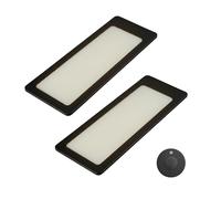 kalb TooFlatXL luce LED sottopensile 12V set 1-4 con interruttore wireless MonoDot, ultra sottile 4 mm, campo luminoso XL 155 x 55 mm, nero, Plug & Play con alimentatore (2, bianco caldo)
