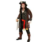 KalcyKizz Men's Deluxe Pirate Costume, Black,orange