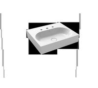 Kaldewei Centro lavabo a parete 3061 600x500x120 mm, Versione: con 3 fori per rubinetto