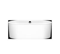 Kaldewei Classic Duo Ovale, vasca da bagno indipendente, 170x75x42 cm, con grembiule esterno colore nero, 113-7, Colorazione: Bianco, con effetto perla