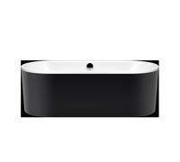 Kaldewei Classic Duo Ovale, vasca da bagno indipendente, 180x80x42 cm, con grembiule esterno colore nero, 111-7, Colorazione: Bianco, con effetto perla
