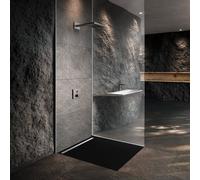 Piastrella per doccia Kaldewei Nexsys, a filo pavimento, 90x90 cm, 41124630, Colorazione: Nero opaco 100 con Secure Plus