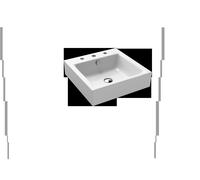 Kaldewei Puro lavabo a parete 3163 460x460x460x120 mm, Versione: con 3 fori per rubinetto
