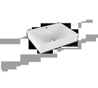 Kaldewei Silenio Lavabo da appoggio 3042 600x460x120 mm, Versione: 1x1 foro per rubinetto senza sfioratore