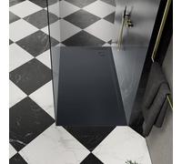 Kaldewei SUPERPLAN 1832-2, Receveurs de douche avec support de baignoire, 75x80cm, 383248043676, 383248043676, Colorazione: Nero opaco 100 con effetto perlato